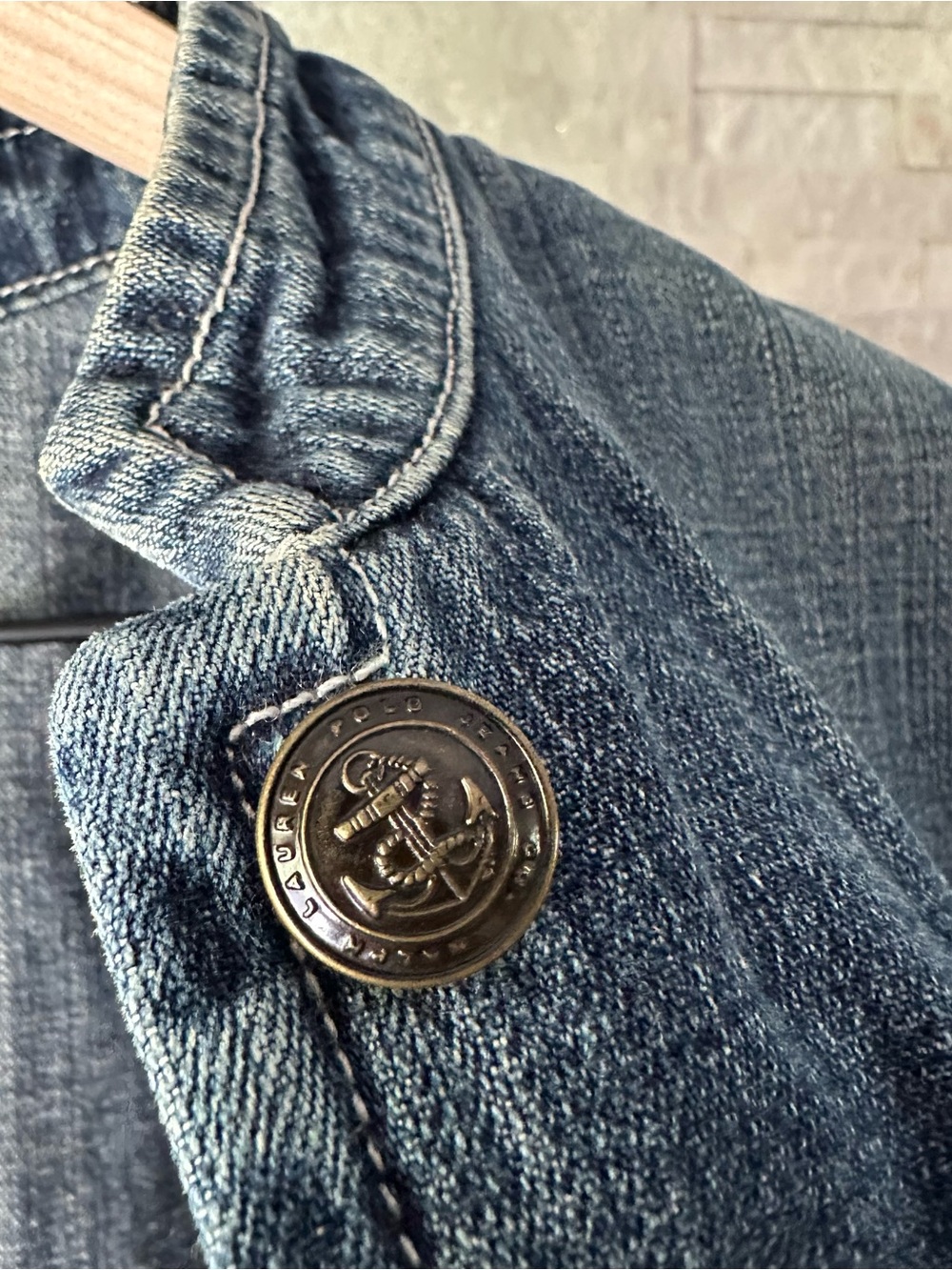 Ralph Lauren Polo Jeans Co. Blue Denim Military Style Vintage Jacket XL - Picture 3 of 7
